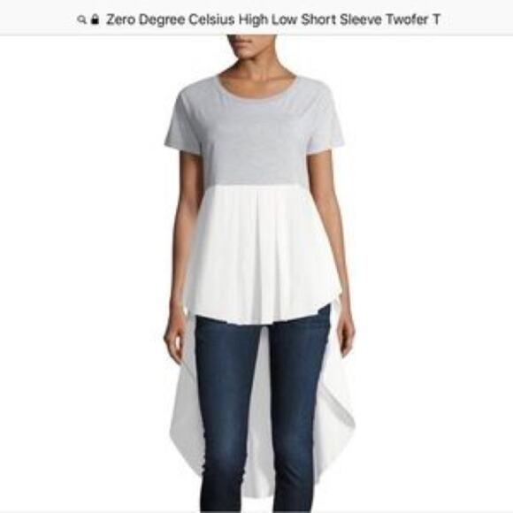 ZERO DEGREES CELSIUS Top Womens Size Small NWT Twofer high low shirt S - Picture 1 of 11